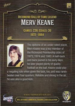 2013 Richmond Hall of Fame and Immortal Trading Card Collection #24 Mervyn Keane Back
